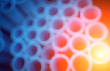 Background of the blue plastic pipes in stacked