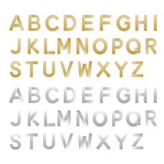 Metallic gradient English letter material