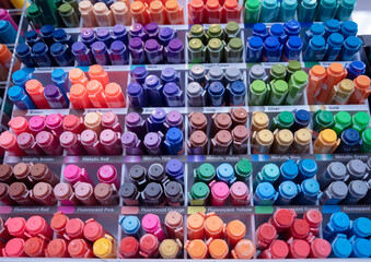 Background of lots assorted colorful marker pen set