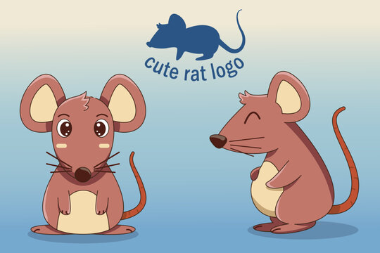Cute baby rat character cartoon flat style, Woodland, Print Design, vector illustrations