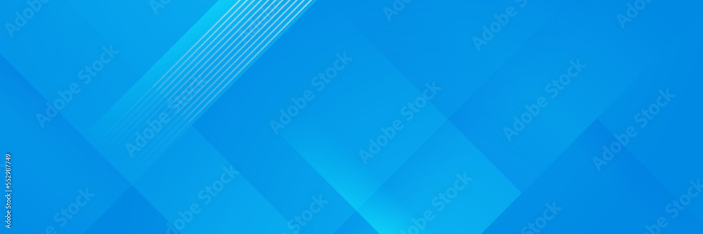 Wall mural modern blue gradient abstract vector long wide banner background. design for poster, template on web