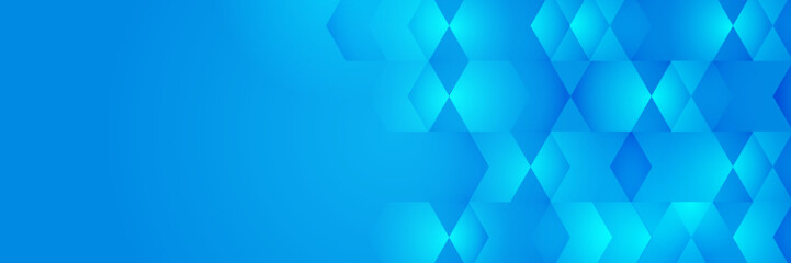 Modern blue gradient abstract vector long wide banner background. Design for poster, template on web, backdrop, banner, brochure, website, flyer, landing page, presentation, and webinar