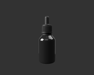 Product cosmetic dropper bottle,3d render mockup.