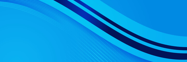 Obraz premium Modern blue gradient abstract vector long wide banner background. Design for poster, template on web, backdrop, banner, brochure, website, flyer, landing page, presentation, and webinar