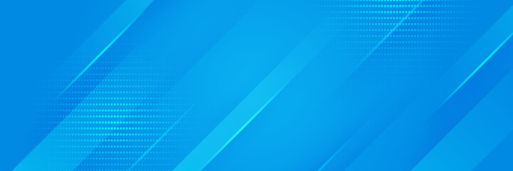 Modern blue gradient abstract vector long wide banner background. Design for poster, template on web, backdrop, banner, brochure, website, flyer, landing page, presentation, and webinar