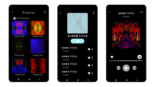 Display application charts for the most popular songs. Music playlist Template with white background
