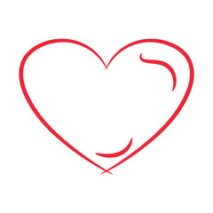 Set of heart love symbol design concept element vector.