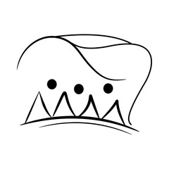 Hand drawn doodle crown. icon crown