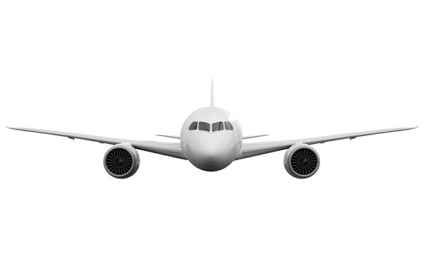 Front View Airplane On Transparent Background