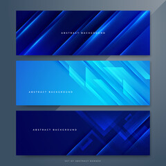 Fototapeta premium Blue banner background. Geometric dark blue light stripes texture background. Vector illustration abstract graphic design banner pattern presentation background web template.