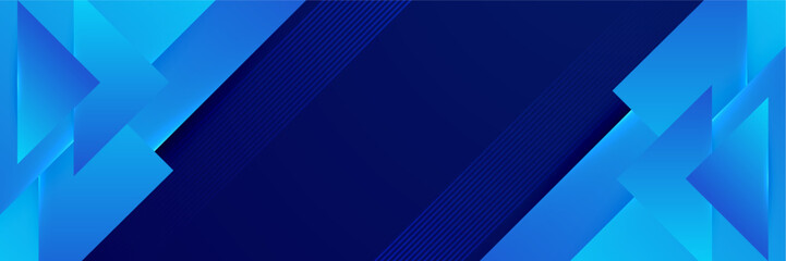 Blue banner background. Geometric dark blue light stripes texture background. Vector illustration abstract graphic design banner pattern presentation background web template.