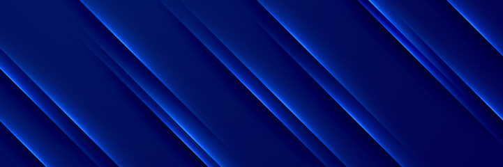 Fototapeta premium Modern dark blue banner background. Geometric dark blue light stripes texture background. Vector illustration abstract graphic design banner pattern presentation background web template.