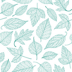 Leaves seamless pattern, leaf background