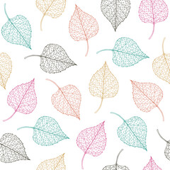 Leaves seamless pattern, leaf background