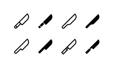 knife icon set. Knives icon in black style for stock .