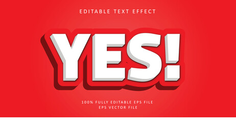 yes editable text effect 