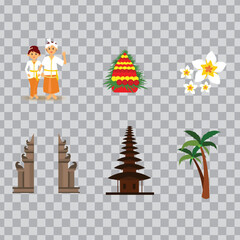 bali special set vector illustration design