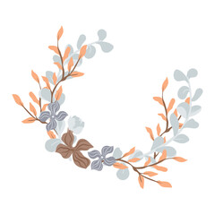 Christmas wreath isolated on white background.