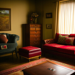 cozy vintage room interior