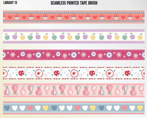 PRINTED TAPES AND RIBBON FOR GARMENTS ACCESSORIES VECTOR SKETCH