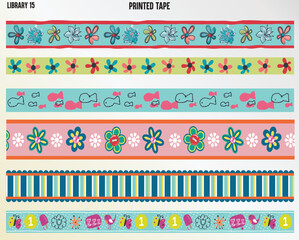PRINTED TAPES AND RIBBON FOR GARMENTS ACCESSORIES VECTOR SKETCH