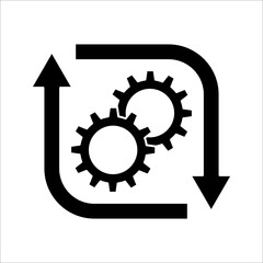 Process icon on white background. Process symbol in black for your web site design. Workflow icon.