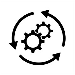 Process icon on white background. Process symbol in black for your web site design. Workflow icon.
