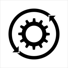 Process icon on white background. Process symbol in black for your web site design. Workflow icon.
