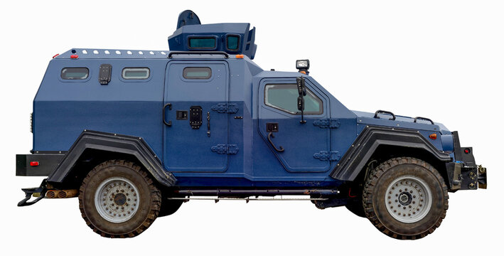 Armored Law Enforcement Police Vehicle. Isolated.