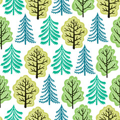 Spring park seamless pattern