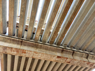 SELANGOR, MALAYSIA -JULY 6, 2022: An elevated road is under construction. Reinforced concrete is used for the structure. Construction is done in stages according to the sequence of works.