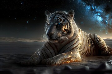 Tiger in space/galaxy