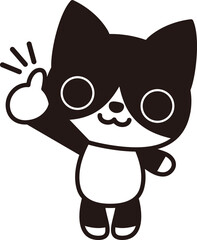いいねをしているハチワレのネコ（Cat giving thumbs up）