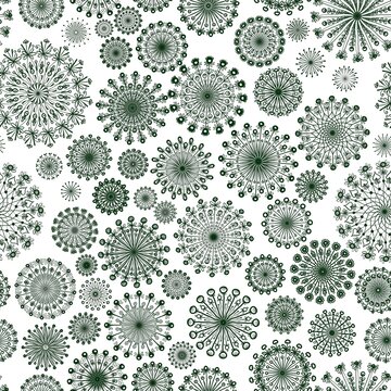 seamless floral pattern fabric design print wrapping paper digital illustration texture wallpaper with mandala snowflakes elements