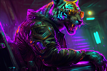 Cyberpunk club tiger 