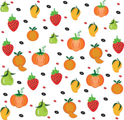 seamless pattern with fruits illustration