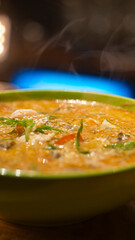 close-up of soup in a bowl