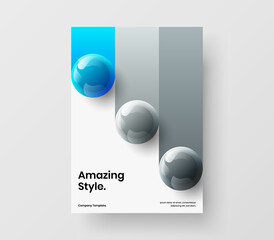 Amazing realistic spheres brochure concept. Modern leaflet vector design layout.