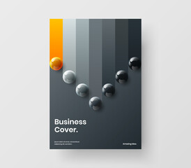 Minimalistic realistic balls front page template. Clean book cover A4 design vector illustration.