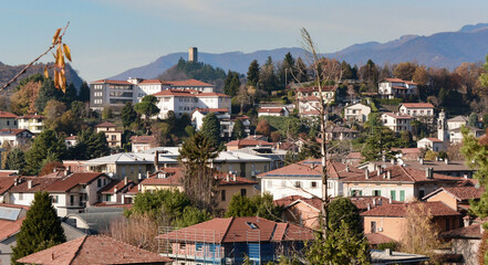 Panorama della frazione di Albate nel comune di Como, Italia.