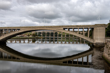 The three bridges of Berwick upon Tweed, the Old Bridge, New Bridge and the Royal Border Bridge over the River Tweed