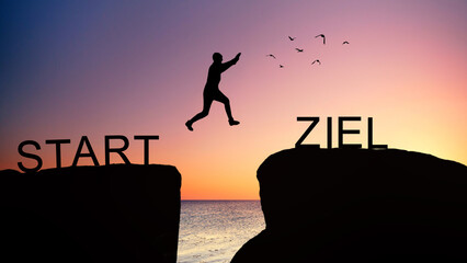 Sprung zum Ziel