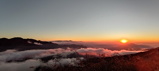 sunset in the mountains
