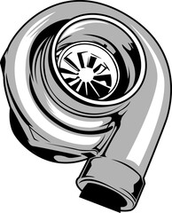 Turbo charge vector illustratiton on isolated white background