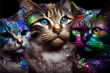 glitter cats party