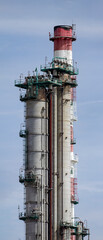 Oil refinery tower closeup