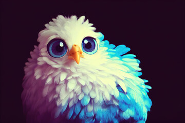 Fototapeta premium Colorful and bright feathers bird. Generative AI