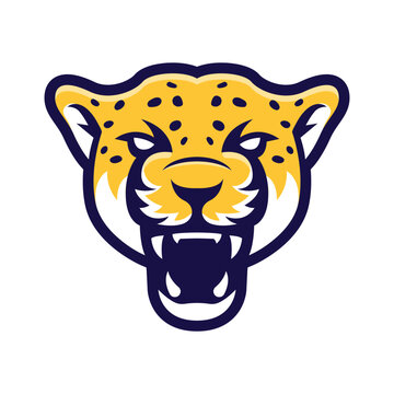 Leopard logo mascot isolated on white background