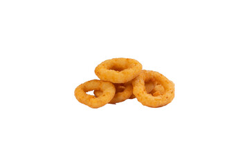 Fried onion rings. Selective focus. transparent.