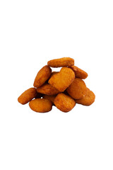 Fried chicken nuggets. Selective focus. transparent.